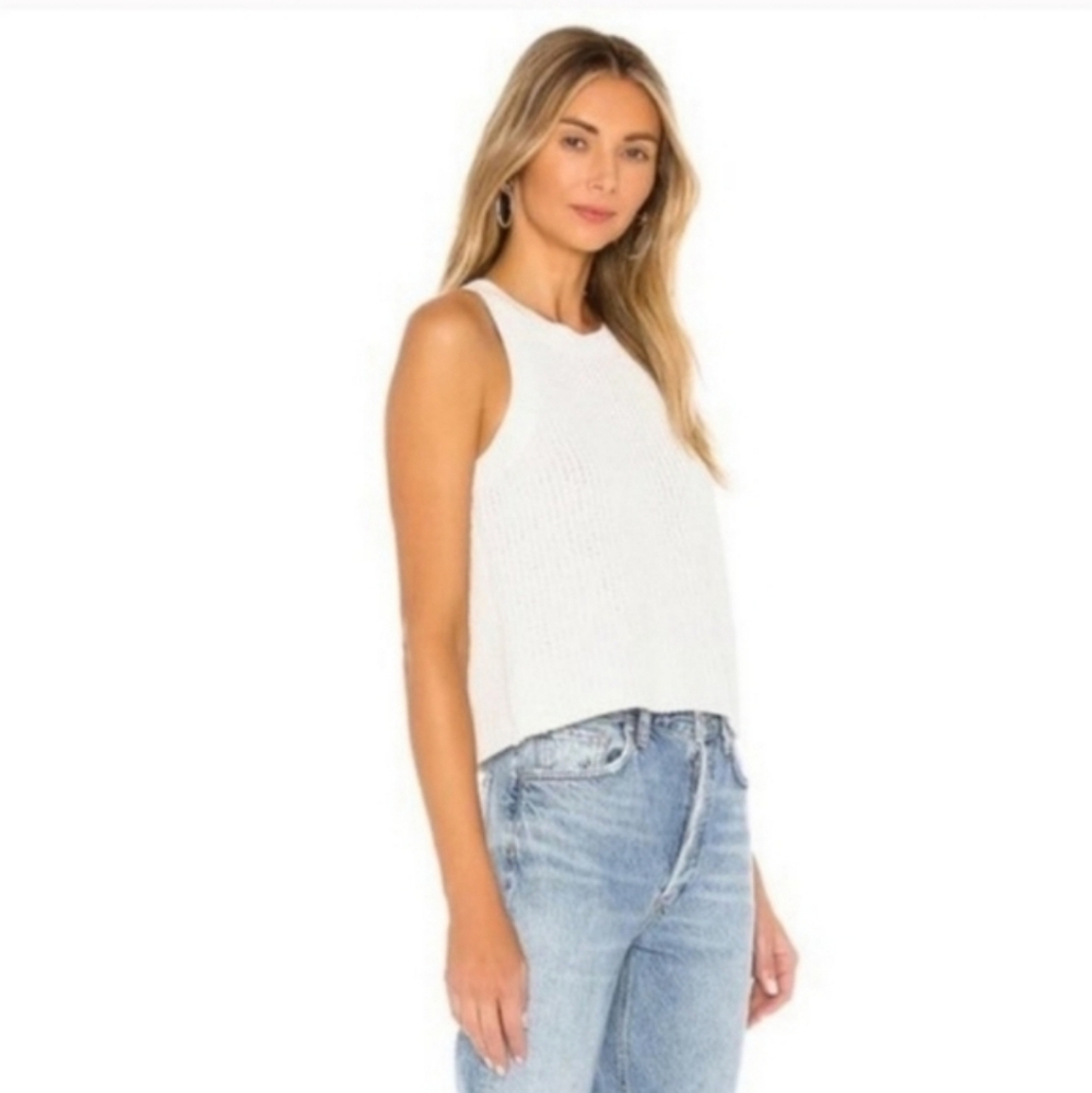 Anthropologie Quinn Textured Knit Tank Top in White